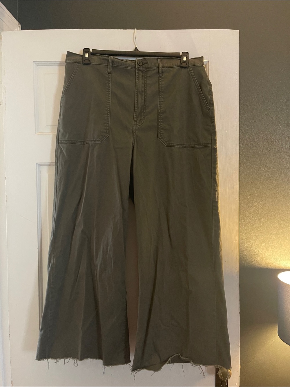 a.n.a Olive Wide-Leg Cargo Trousers